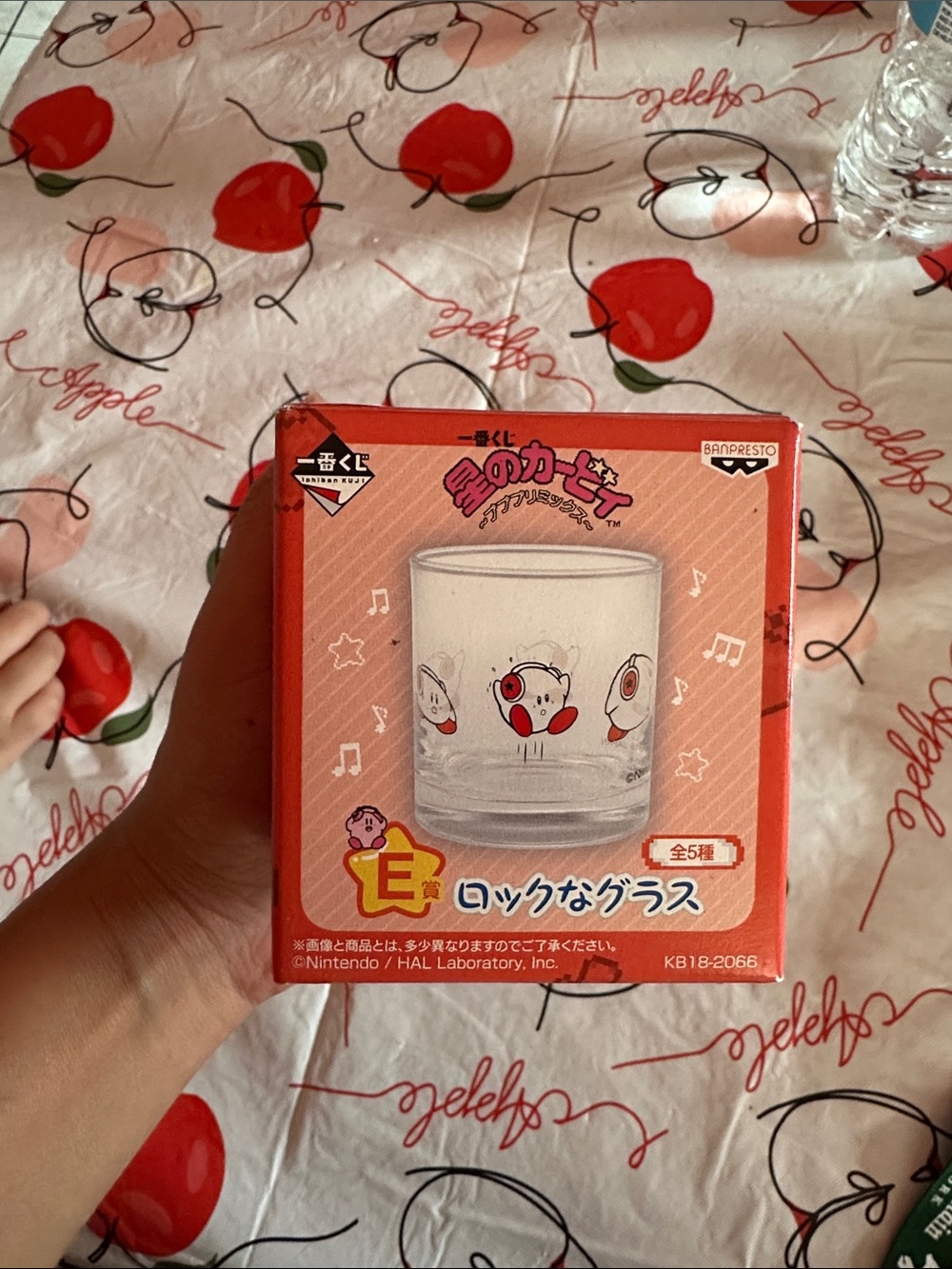 Apple Kirby Clear Glass with Red and Pink Character Accents